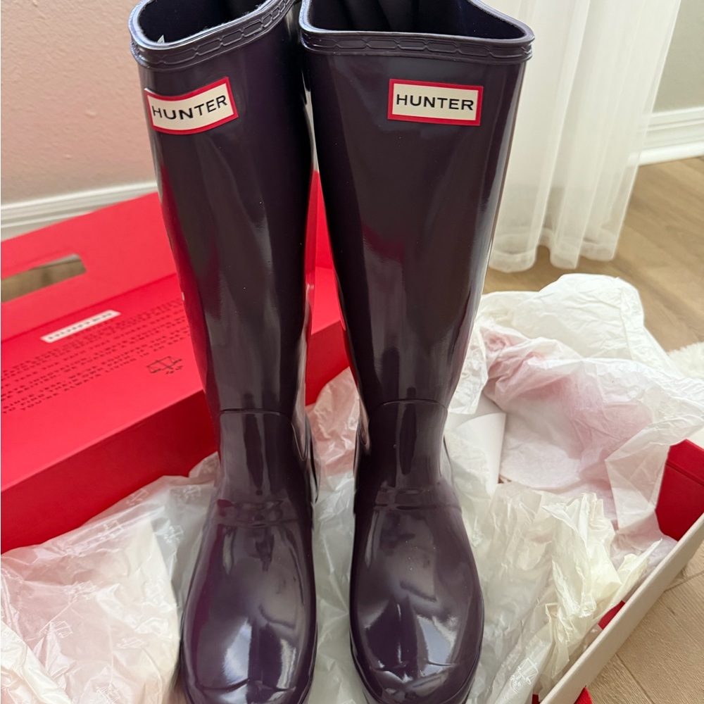 Hunter Deep Purple Waterproof Boots